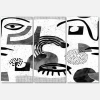 Designart 'Çağdaş Tarzda Gözler ve Karalamalar Kolajı II' Modern Tuval Duvar Sanatı Baskısı