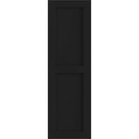 Ekena Millwork 18 W 30 H Gerçek Uyum PVC iki eşit Düz Panel Panjur, Siyah
