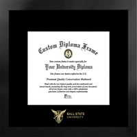 Ball State Üniversitesi 10w 8h Manhattan Siyah Tek Mat Altın Kabartmalı Diploma Çerçevesi Bonus Kampüs Görüntüleri