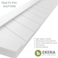 Ekena Millwork 15 W 31 H Gerçek Fit PVC Tek Panel Chevron Modern Stil Sabit Montajlı Panjurlar, Beyaz