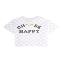 Grayson Social Girls, XS-XXL Bedenlerinde Happy Checker Bo Tişörtünü Tercih Ediyor