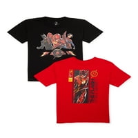 Flash Boys Kısa Kollu Grafik Tişörtler, 2'li Paket, XS-2X Bedenler