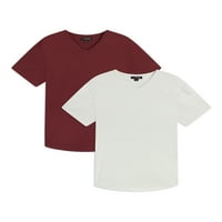 Strongside Giyim V Yaka T Shirt Erkekler için-Büyük ve Uzun Gündelik Giyim 2-pk