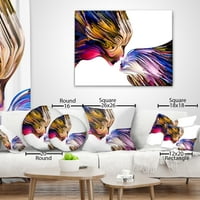 Designart Işıltılı Koyu Fraktal Çiçek Dijital Sanat - Çiçekli Kırlent - 18x18