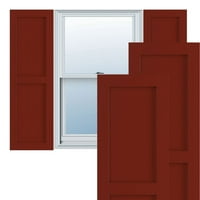 Ekena Millwork 12 W 55 H Gerçek Fit PVC İki eşit Düz Panel Panjur, Biber Kırmızısı