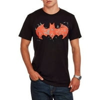 Erkek Dc Comics Batman Dark Knight kırmızı ve siyah Batwing Logosu Karanlıkta Parlayan grafik tişört