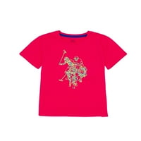 S. Polo Assn. Kızlar Çiçek Baskılı Grafik Tişört, 4-18 Beden