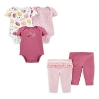 Carter'ın Çocuğum Bebek Kız Bodysuit ve Pantolon Kıyafet Seti, 5 Parçalı, Preemie-24M