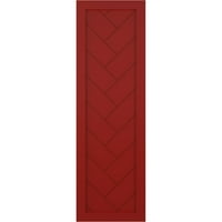Ekena Değirmen 15 W 68 H Gerçek Fit PVC Tek Panel Balıksırtı Modern Stil Sabit Montaj Kepenkleri, yangın Kırmızı