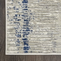 Dynami Melrose Lorenzo Modern Soyut Alan Kilim, Gri Mavi, 6'6 x 9'6