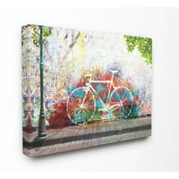 Çocuk Odası tarafından Stupell Renkli Bisiklet Gökkuşağı Kaldırım modern tablo tuval duvar sanatı Genç ve Kanıtlanmış