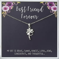 En iyi Arkadaş Hediyeler-BFF için Hediyeler-En iyi Arkadaş Kolye-Arkadaşlar için Hediyeler-Dostluk Kolye-Gümüş Yonca