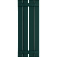 Ekena Millwork 23 W 39 H Gerçek Uyum PVC Dört Tahta Aralıklı Tahta-n-Çıta Panjurlar, Termal Yeşil