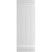 Ekena Millwork 1 2 W 70 H Gerçek Uyum PVC Dört Tahta Birleştirilmiş Tahta-n-Çıta Panjurlar, Beyaz