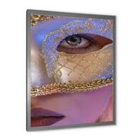 Designart 'Kadın Yüzünde Venedik Maskesi' Modern Çerçeveli Sanat Baskısı