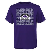 Gençlik Mor Colorado Rockies Tekrar Logo Tişört