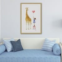 Marmont Hill Zürafa ve Kız Phyllis Harris Çerçeveli Duvar Sanatı